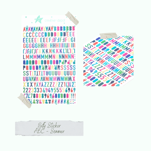 Creative Depot -  Puffy Sticker - ABC - Sommer 