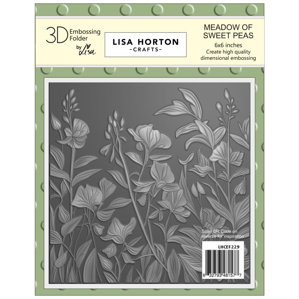 Lisa Horton Crafts Embossing Folder 6"X6" -   Meadow Of Sweet Peas 