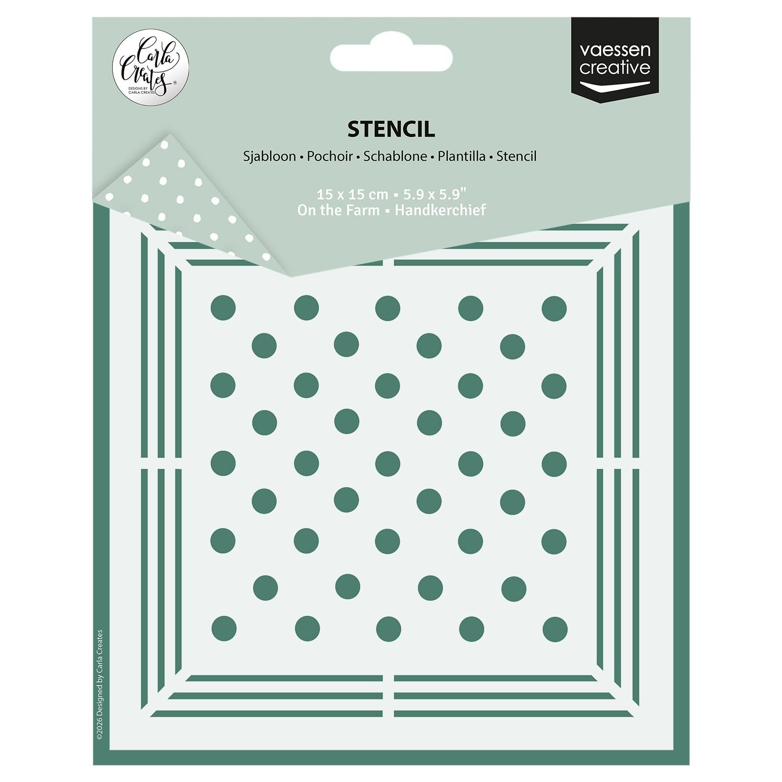 Vaessen Creative • Vaessen Creative • Schablone by Carla Creates Handkerchief on the Farm 15x15cm