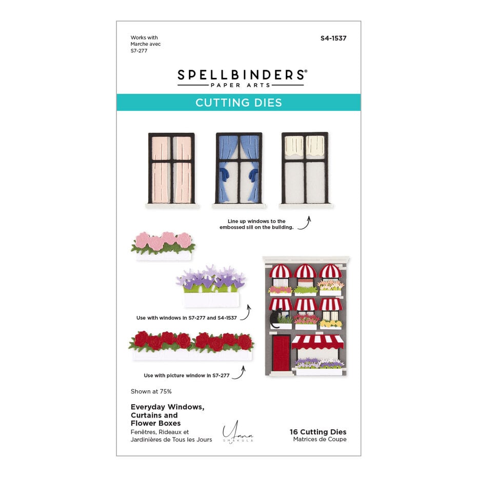 Spellbinders - Everyday City Holiday Etched Dies Everyday Windows/Curtains/Flower Boxes by Yana Smakula
