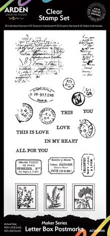 Arden Creative Studio - Laurel Grove Maker Series 4x8 Inch Clear Stamp Set Letter Box Postmarks Arden Creative Studio - Laurel Grove Maker Series 4x8 Inch Clear Stamp Set Letter Box Postmarks