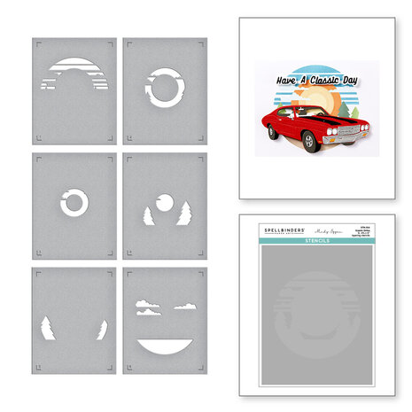 Spellbinders - Classic Road Legends Stencil Scenic Drive