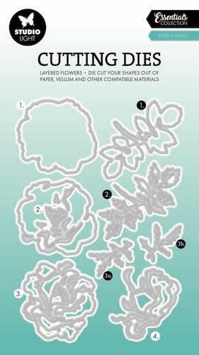 Studio Light Cutting Dies Layered - Rose & leaves Essent. nr.810