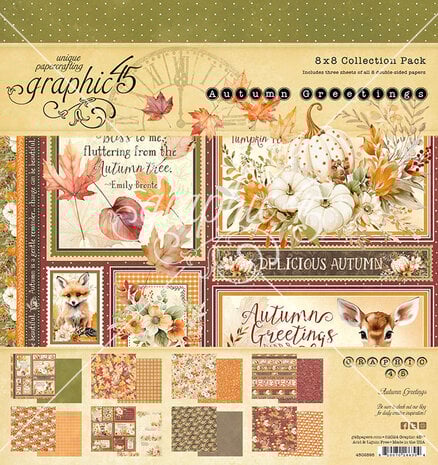 Graphic 45 - Autumn Greetings 8x8 Inch Collection Pack