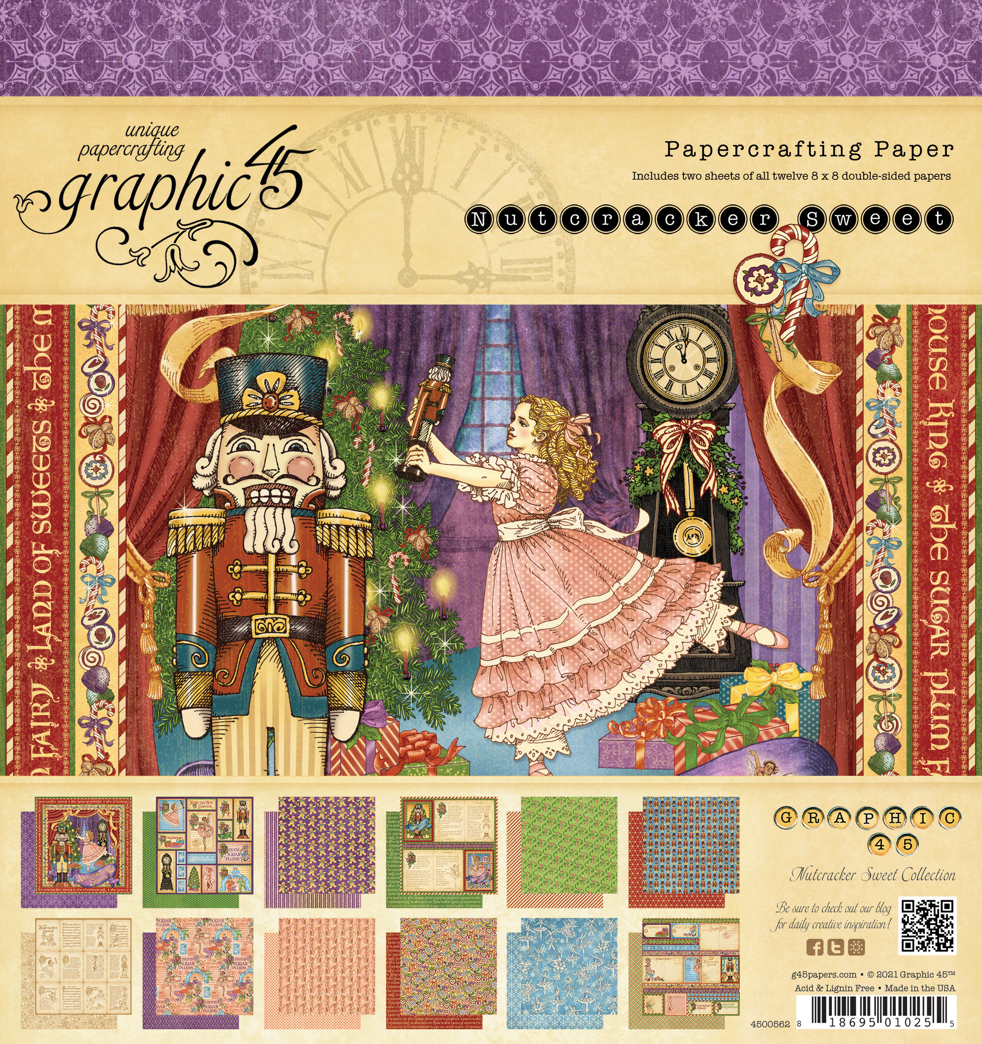 graphic-45-nutcracker-sweet-8x8-inch-paper-pad-450