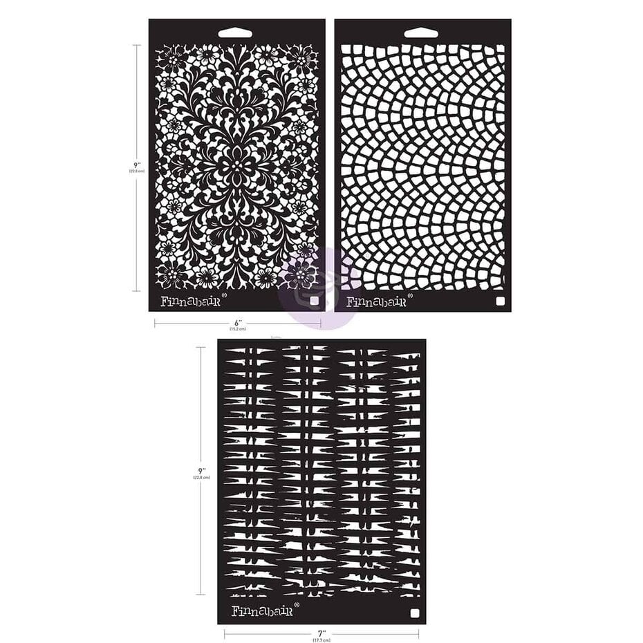 Finnabair - Limited Edition Stencil Set Knots & Knits (2pcs)