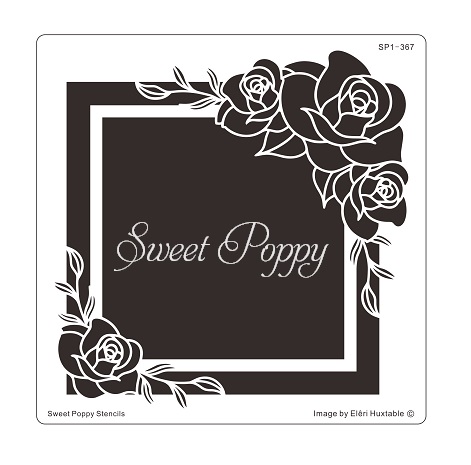 Sweet Poppy Stencil: Roses Square Sweet Poppy Stencil: Roses Square