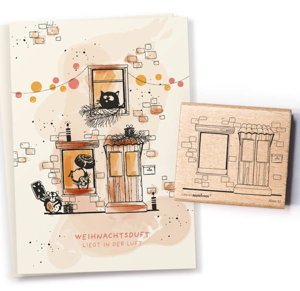 cats on appletrees - Stempel Haus 12 Steinhaus Outline cats on appletrees - Stempel Haus 12 Steinhaus Outline