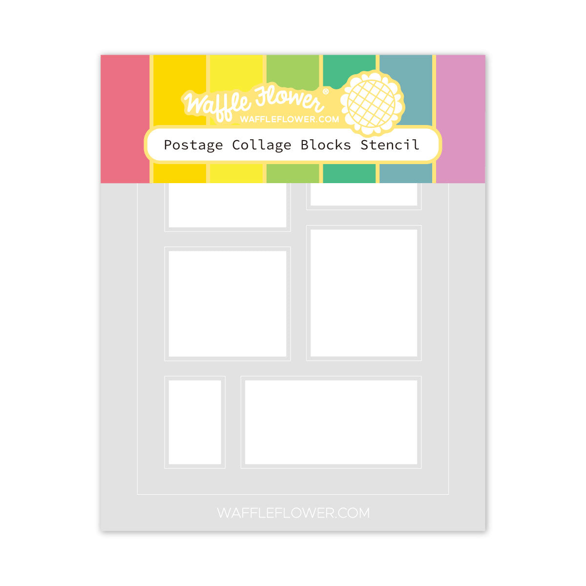 Waffle Flower - Postage Collage Blocks Stencil Waffle Flower - Postage Collage Blocks Stencil