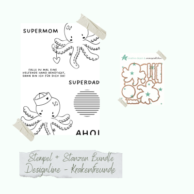Creative Depot - Bundle - Designline - Krakenfreunde - Stempelset & Stanzen 