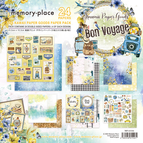 Memory Place - Kawaii Paper Goods Bon Voyage 6x6 Inch Paper Pack
