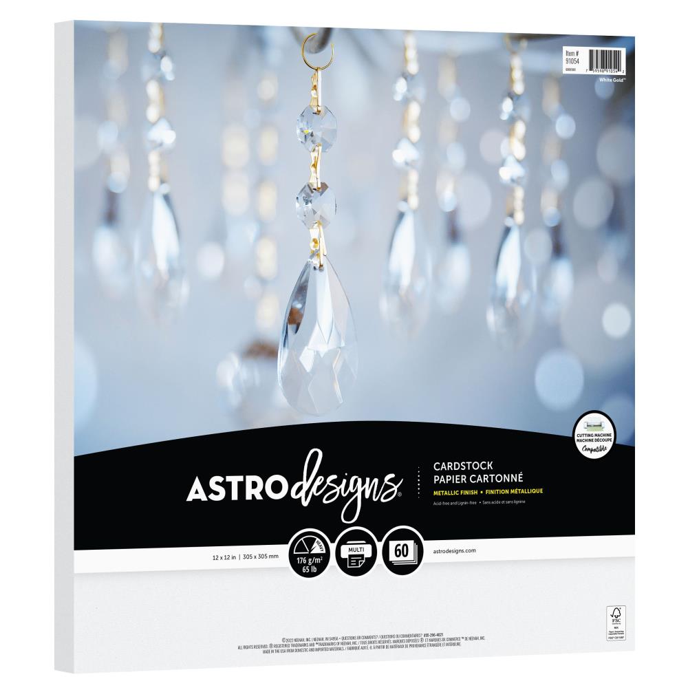 Neenah Astrodesigns 65lb Metallic Cardstock 12"X12" - Metallic White Gold  Neenah Astrodesigns 65lb Metallic Cardstock 12"X12" - Metallic White Gold