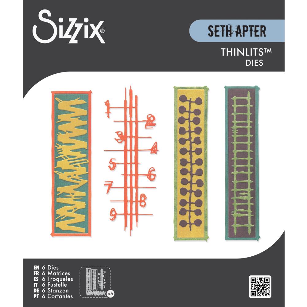 Sizzix Studio - Stretchers  - Thinlits Die Set By Seth Apter 6/Pkg