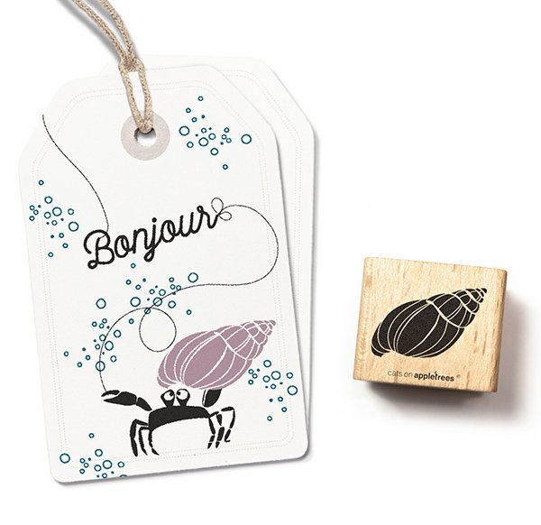 Cat on Appletrees - Stempel Schneckenhaus 2