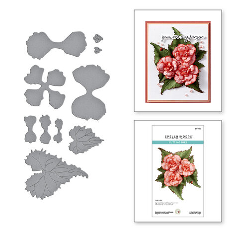 Spellbinders - Summer Solstice Garden Etched Dies Begonia and Ladybugs 