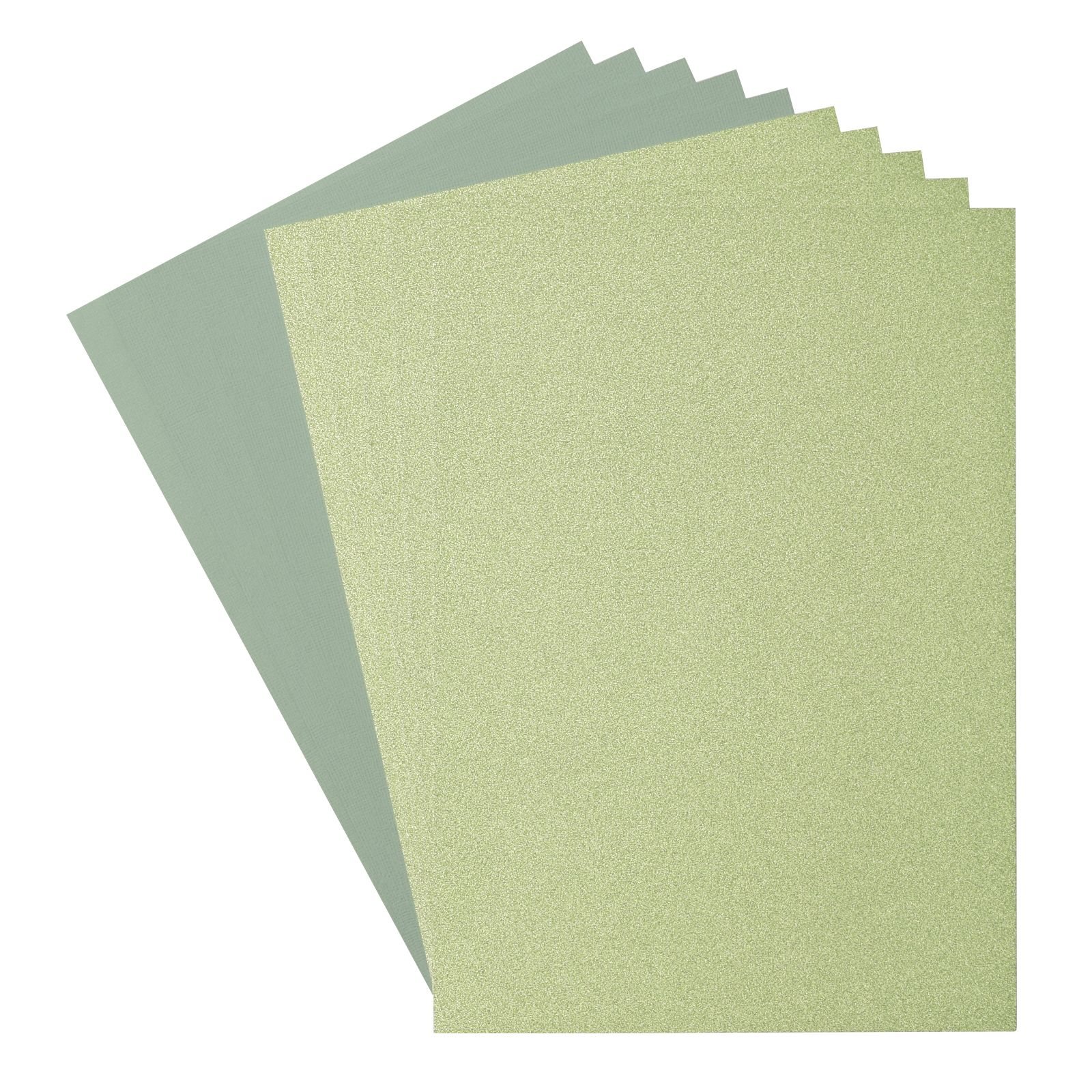 Florence • Glitzerpapier und Tonkarton Set A4 Light Green/Iguana 10
