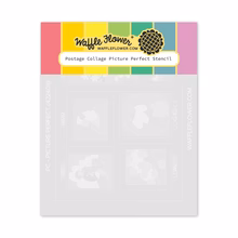 Waffle Flower - Postage Collage Picture Perfect Stencil
