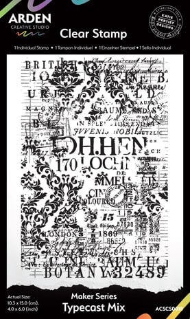 Arden Creative Studio - Laurel Grove Maker Series 4x6 Inch Background Stamp Typecast Mix