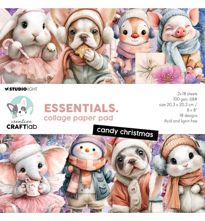 Craft Lab - CCL Collage-Papierblock – Candy Christmas Essentials Nr. 497