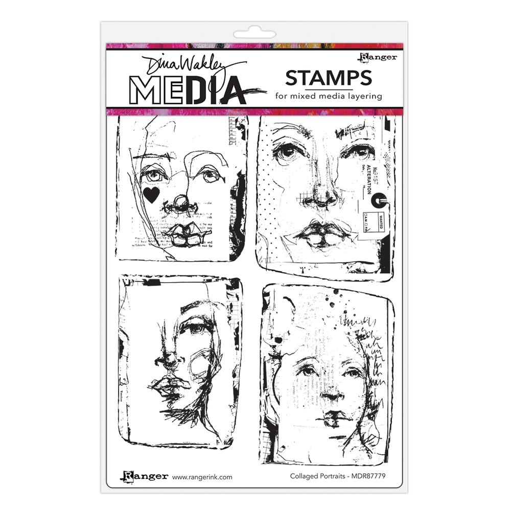Dina Wakley - Stamp 6"X9" - Collaged Portraits 