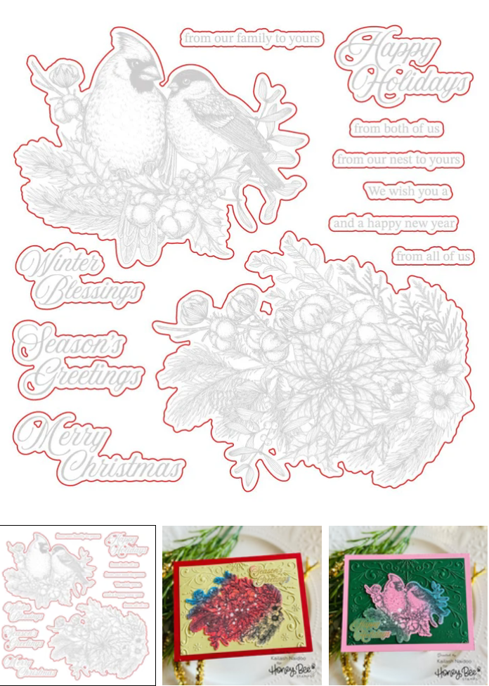 Honey Bee - Winter Song - Honey Cuts - Coordinating Dies