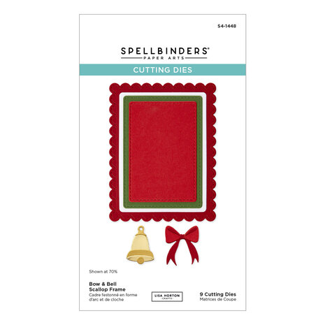 Spellbinders - All About Christmas Etched Dies Bow & Bell Scallop Frame