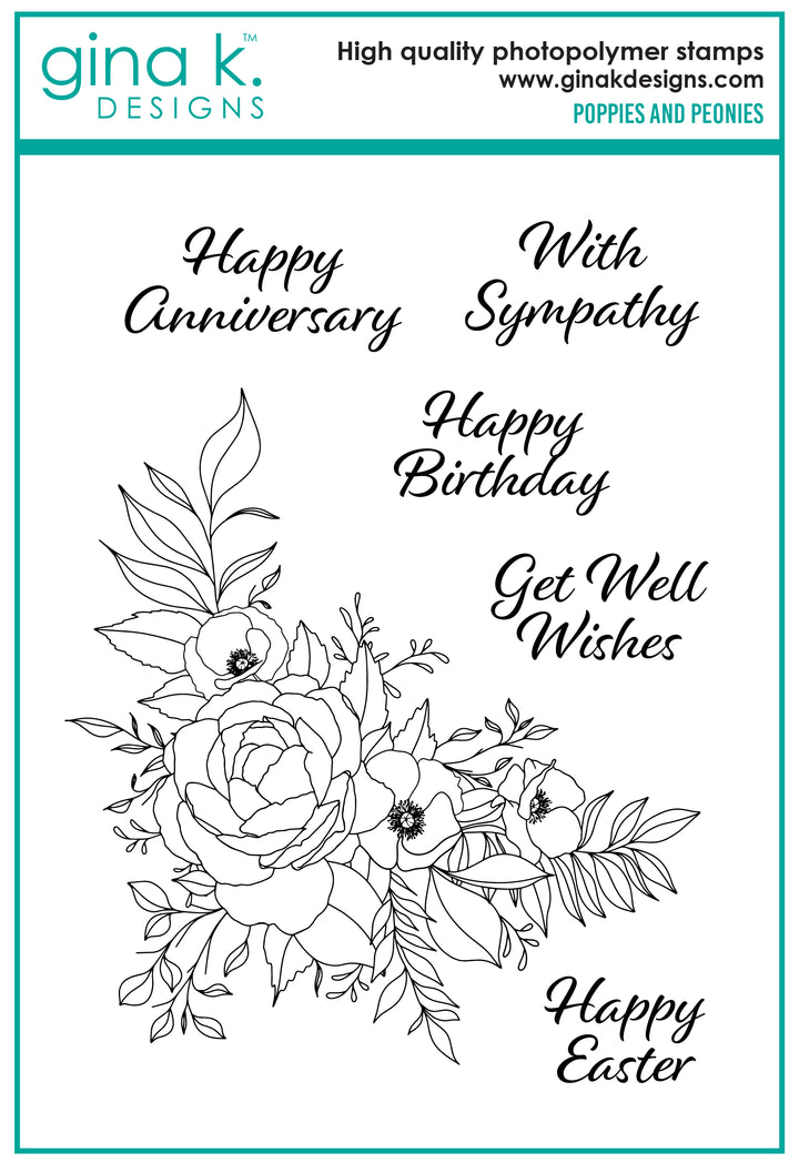 Gina K Designs - STAMPS- Poppies and Peonies Gina K Designs - STAMPS- Poppies and Peonies