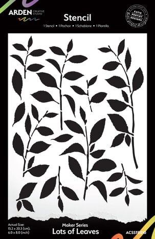Arden Creative Studio - Laurel Grove Maker Series 6x8 Inch Stencil Lots of Leaves