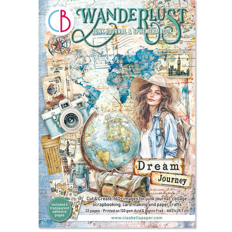 Ciao Bella - Wanderlust A4 Junk Journal Ephemera Book (32pcs)