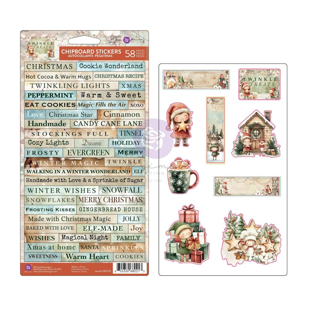 Prima Marketing - Twinkle & Treats - Prima Marketing Chipboard Stickers 58/Pkg
