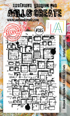 AALL and Create - Stamp Set A6 Scripted Squares 