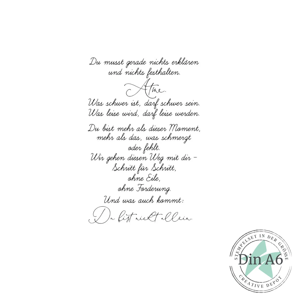 Creative Depot - Stempelset - Kartentext - Du bist nicht allein