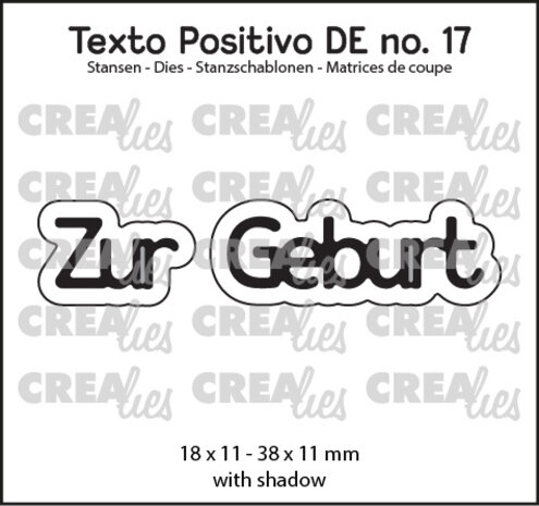 Crealies Texto Positivo Dies German Zur Geburt