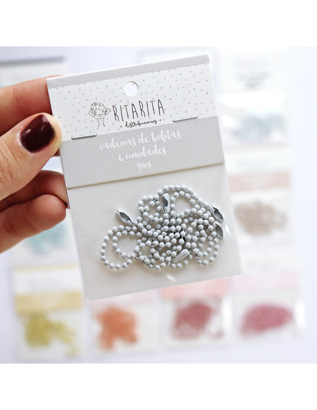 Rita Rita - Set of 6 Grey ball chains Rita Rita - Set of 6 Grey ball chains