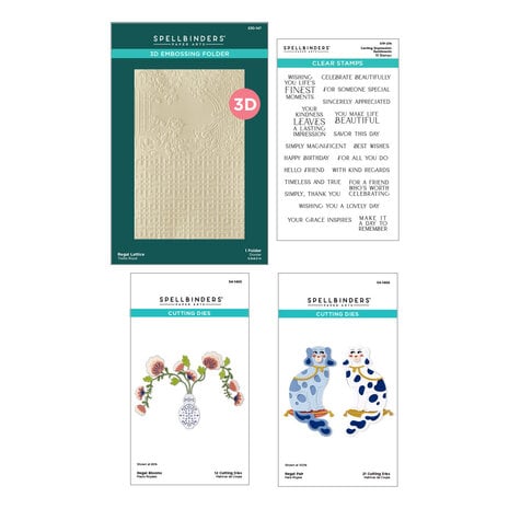 Spellbinders - Regal Reflections Dies, 3D Folder and Stamp Bundle