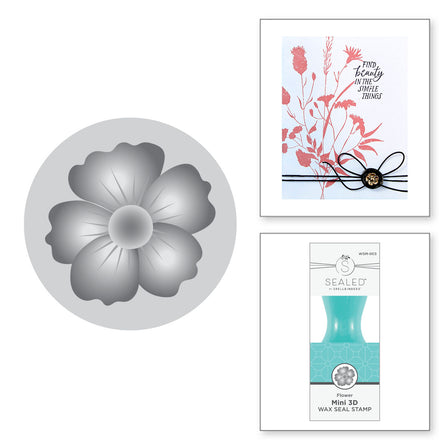 Spellbinders -Flower Mini 3D Wax Seal from the Mini Wax Seals Collection  Spellbinders -Flower Mini 3D Wax Seal from the Mini Wax Seals Collection