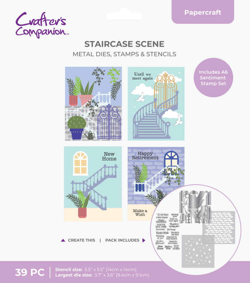 Crafter's Companion - Staircase Scene Stamp, Die & Stencil