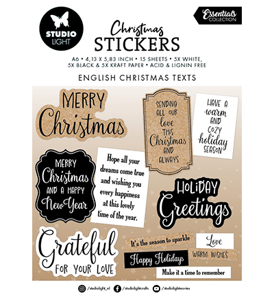 StudioLight -  Sticker Pad X-mas sentiments Essentials nr.39