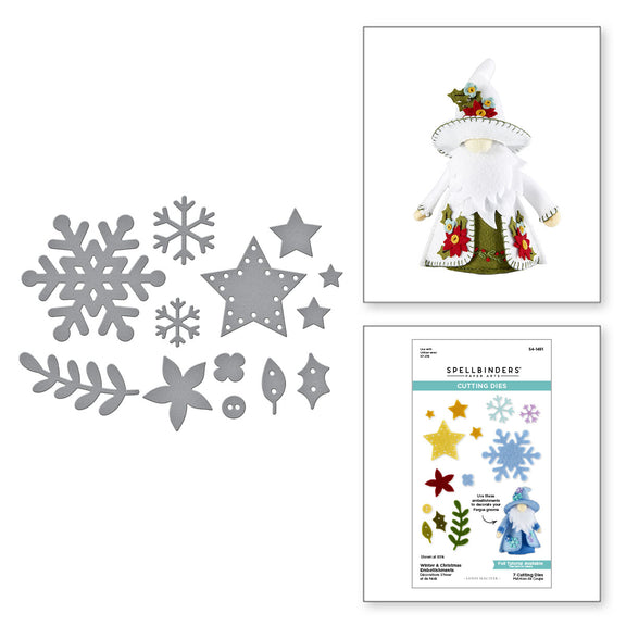 Spellbinders - Winter & Christmas Embellishments Etched Dies from the 3D Felt Décor Collection by Sandi MacIver