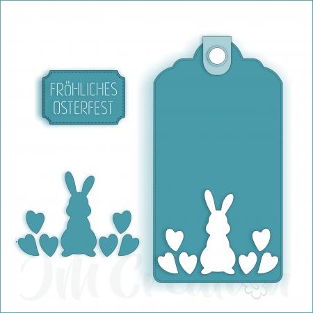 JM Creation - Hasen-Etikett - Stanzschablone