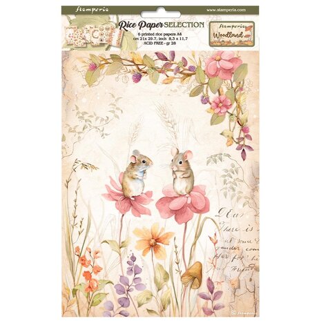 Stamperia - Woodland A4 Rice Paper Selection (6pcs) 