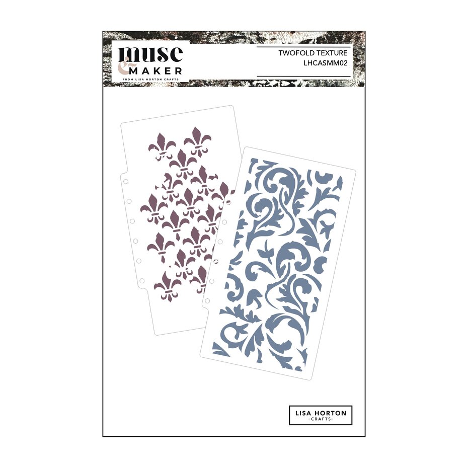 Lisa Horton Crafts - Muse & Maker Art Stencils 4.5x8 Inch Twofold Texture