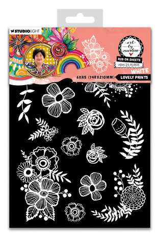 Studio Light - Lovely Prints White A5 Rub On Sheets