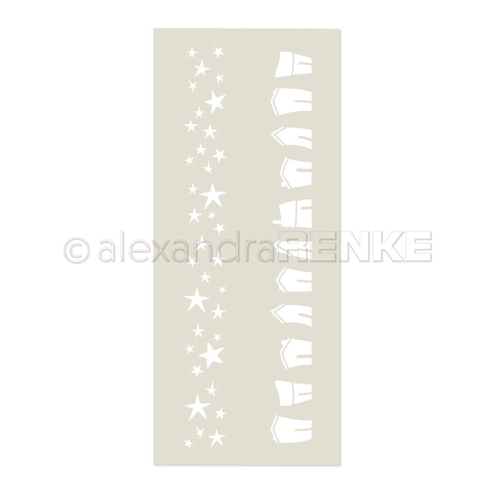 Alexandra Renke - Stencil 'Musterstreifen - Sternenhäuser'