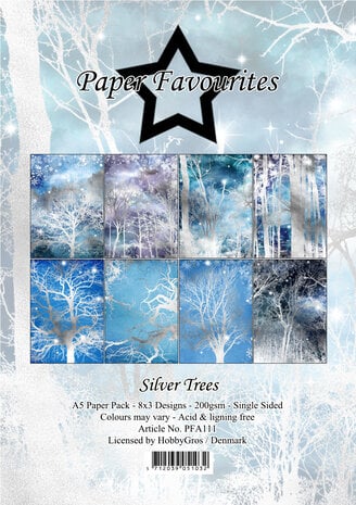 Paper Favourites - Silver Trees A5 Paper Pack