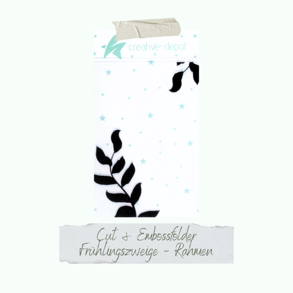 Creative Depot -  Prägefolder - Frühlingszweige - Rahmen - 11 x 15,5 cm 