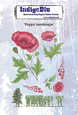 IndigoBlu - Poppy Landscape A6 Rubber Stamp
