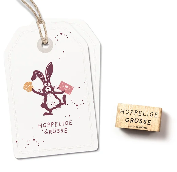 cats on appletrees - Stempel Hoppelige Grüße