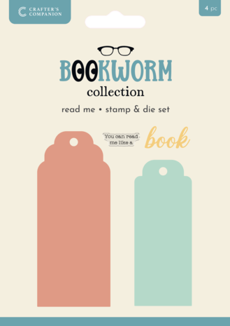 Crafter's Companion - Bookworm Collection Stamp & Die Set - Read Me