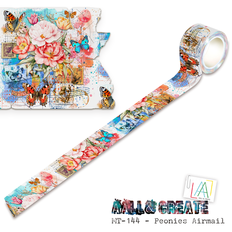 AALL & Create - Colourburst Botanicals Washi Tape Peonies Airmail
